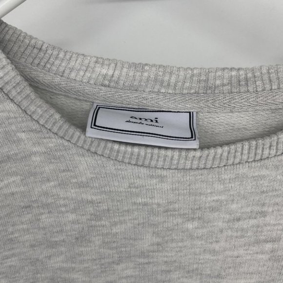 Ami Paris Alexandre Mattiusi Smiley patch crewneck pullover medium Heather grey - Picture 7 of 16